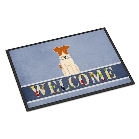 Carolines Treasures 18 x 27 in. Wire Fox Terrier Welcome Indoor or Outdoor Mat BB5682MAT